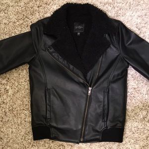 Jessica Simpson faux leather jacket with fur